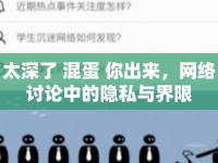 太深了 混蛋 你出來，網(wǎng)絡(luò)討論中的隱私與界限