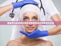 隆鼻手術(shù)后鼻部出現(xiàn)異常顆粒物流出的原因與處理
