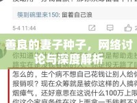 善良的妻子種子，網絡討論與深度解析