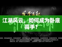 江湖風(fēng)云，如何成為臥底高手？