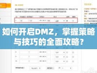如何開啟DMZ，掌握策略與技巧的全面攻略？