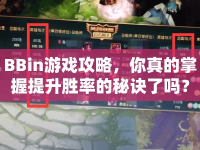 BBin游戲攻略，你真的掌握提升勝率的秘訣了嗎？