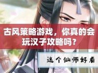 古風(fēng)策略游戲，你真的會(huì)玩漢子攻略嗎？