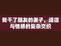 我干了朋友的妻子，道德與情感的復雜交織