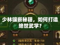 少林鑲嵌秘籍，如何打造絕世武學(xué)？