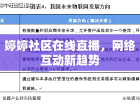 婷婷社區(qū)在線直播，網(wǎng)絡互動新趨勢
