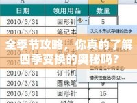 全季節(jié)攻略，你真的了解四季變換的奧秘嗎？