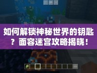 如何解鎖神秘世界的鑰匙？面容迷宮攻略揭曉！