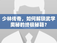 少林傳奇，如何解鎖武學(xué)奧秘的終極秘籍？