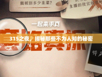 315之夜，揭秘那些不為人知的秘密