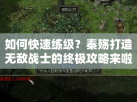 如何快速練級？秦殤打造無敵戰(zhàn)士的終極攻略來啦！