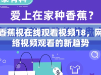 香蕉視在線觀看視頻18，網(wǎng)絡(luò)視頻觀看的新趨勢