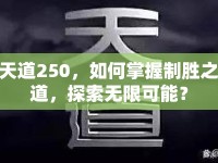 天道250，如何掌握制勝之道，探索無(wú)限可能？