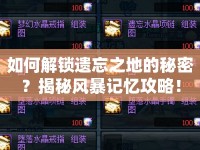 如何解鎖遺忘之地的秘密？揭秘風(fēng)暴記憶攻略！
