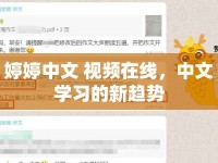婷婷中文 視頻在線，中文學習的新趨勢