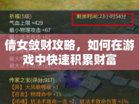 倩女?dāng)控?cái)攻略，如何在游戲中快速積累財(cái)富