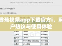 香蕉視頻app下載官方i，用戶熱議與使用體驗