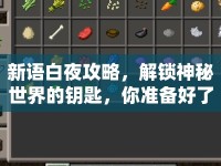 新語白夜攻略，解鎖神秘世界的鑰匙，你準備好了嗎？