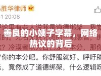 善良的小姨子字幕，網(wǎng)絡(luò)熱議的背后