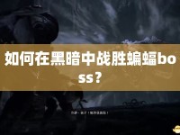 如何在黑暗中戰(zhàn)勝蝙蝠boss？