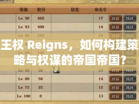 王權(quán) Reigns，如何構(gòu)建策略與權(quán)謀的帝國帝國？