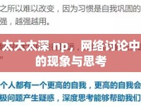 太大太深 np，網(wǎng)絡討論中的現(xiàn)象與思考