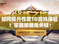 如何提升性愛TD游戲體驗？掌握策略是關鍵！