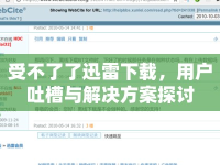受不了了迅雷下載，用戶(hù)吐槽與解決方案探討