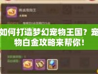 如何打造夢(mèng)幻寵物王國(guó)？寵物白金攻略來(lái)幫你！