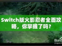 Switch版火影忍者全面攻略，你掌握了嗎？