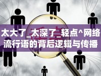 太大了_太深了_輕點^網絡流行語的背后邏輯與傳播現(xiàn)象