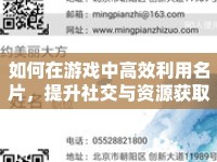 如何在游戲中高效利用名片，提升社交與資源獲取效率？