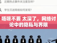 唔嗯不要 太深了，網(wǎng)絡(luò)討論中的隱私與界限