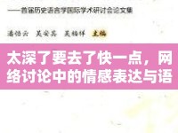 太深了要去了快一點，網(wǎng)絡(luò)討論中的情感表達與語言演變