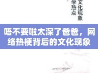 唔不要啦太深了爸爸，網(wǎng)絡(luò)熱梗背后的文化現(xiàn)象
