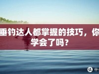 垂釣達(dá)人都掌握的技巧，你學(xué)會(huì)了嗎？