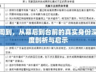 周到，從幕后到臺前的真實身份深度剖析與啟示