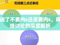 說了不要內(nèi)s還是要內(nèi)s，網(wǎng)絡(luò)討論的深度解析