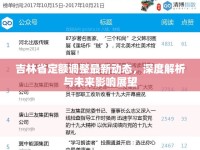 吉林省定額調整最新動態(tài)，深度解析與未來影響展望