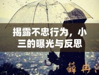 揭露不忠行為，小三的曝光與反思
