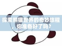 探索熊貓世界的奇妙旅程，你準(zhǔn)備好了嗎？