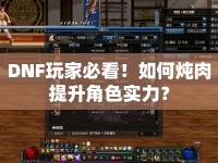 DNF玩家必看！如何燉肉提升角色實力？
