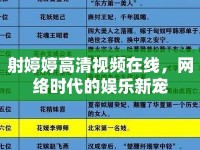 射婷婷高清視頻在線，網(wǎng)絡(luò)時代的娛樂新寵