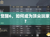 覺醒6，如何成為頂尖玩家？