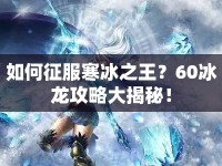 如何征服寒冰之王？60冰龍攻略大揭秘！