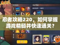 忍者攻略220，如何掌握游戲精髓并快速通關(guān)？