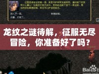 龍紋之謎待解，征服無(wú)盡冒險(xiǎn)，你準(zhǔn)備好了嗎？
