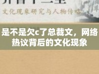 是不是欠c了總裁文，網(wǎng)絡(luò)熱議背后的文化現(xiàn)象