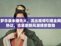 夢(mèng)華錄未播先火，流出視頻引爆全網(wǎng)熱議，古裝劇新風(fēng)潮提前登陸