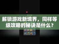 解鎖游戲新境界，同樣等級(jí)攻略的秘訣是什么？